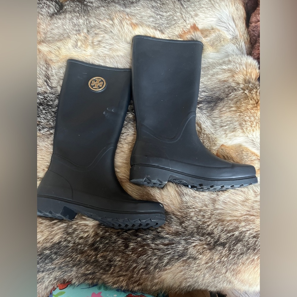 Tory Burch Navy Blue Rain Boots